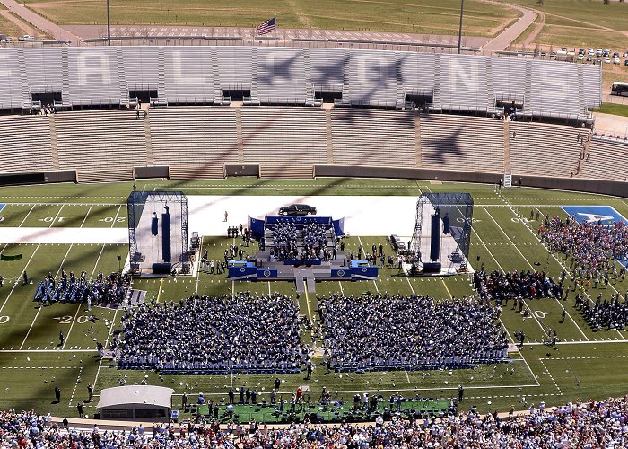 Falcon Stadium The U.S. Air Force Thunderbirds fly overhead as the U.S. Air Force ... photo