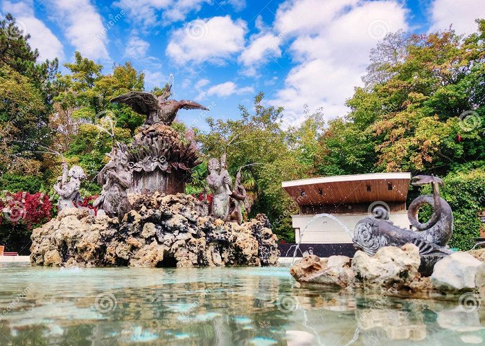 Campo Grande Beautiful and Ornate Cisne Fountain in La Pergola of Campo Grande ... photo