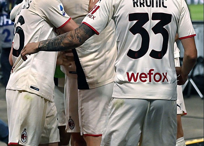 Stadio Marcantonio Bentegodi Milan players celebrating during Hellas Verona-Milan at Stadio ... photo