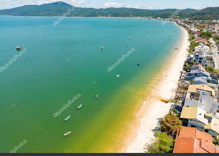 Vermelha Beach Aerial View Beach Boats Houses Forest Canto Grande Bombinhas Santa ... photo