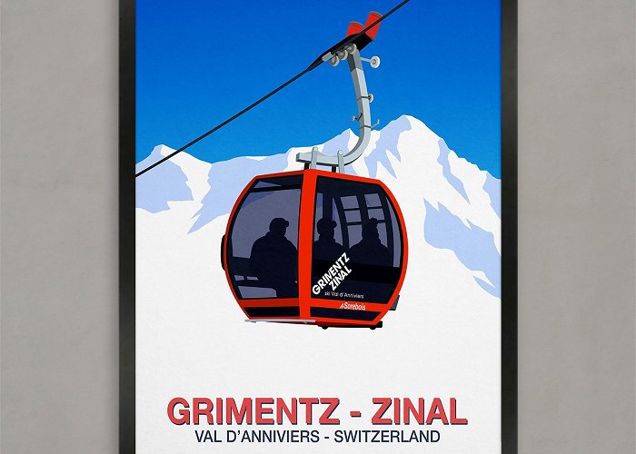 Grimentz-Zinal Grimentz Zinal Ski Poster, Ski Resort Poster, Ski Print ... photo