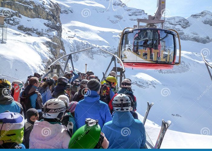 Titlis Rotair Cable Car The Cable Car To Mount Titlis Over Engelberg Editorial Image ... photo