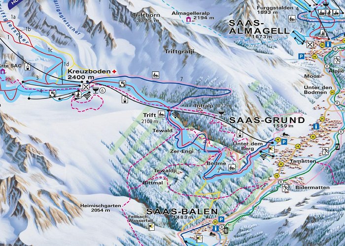 Gondelbahn Kreuzboden - Hohsaas Skigebiet Saas-Grund – Hohsaas • Skiurlaub • Skifahren • Testberichte photo